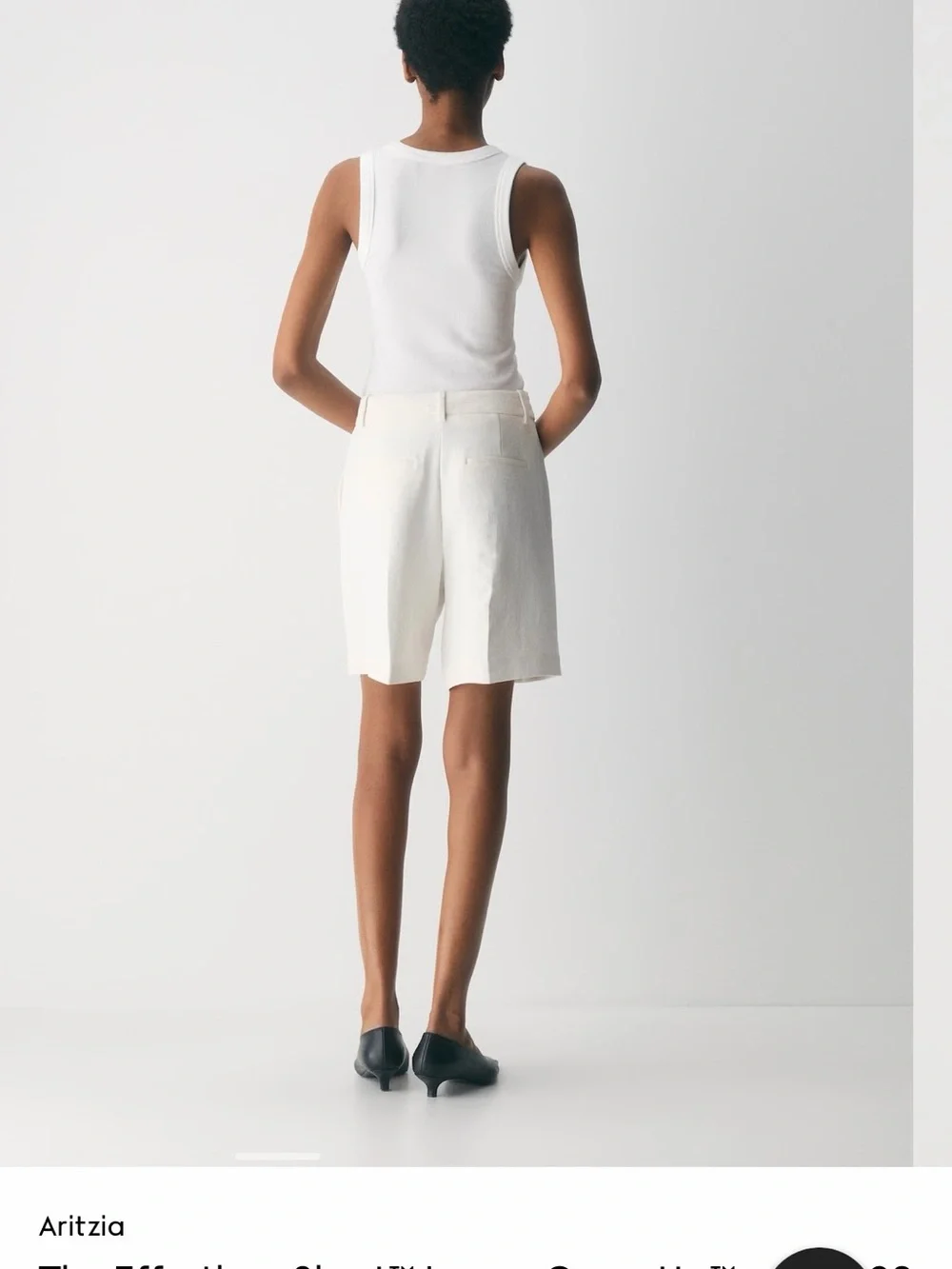 Aritzia Effortless Long Shorts in Light Birch - Picture 2 of 5